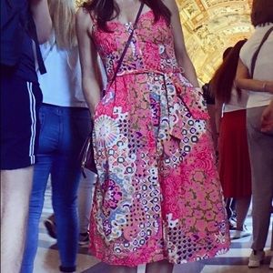 Jcrew floral dress button tie waist dress size 00